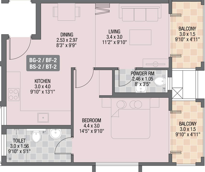 1 BHK Flat in Acron Candolim Manolita in Candolim, Goa - Image 809382