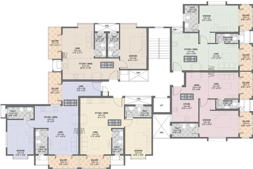 Floor Plan of Acron Candolim Manolita in Candolim, Goa - Image 147324