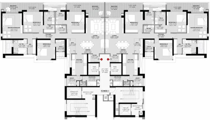 Floor Plan of Godrej River Royale in Mahalunge, Pune - Image 105220