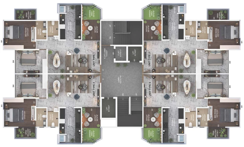 Floor Plan of Opulent Starlit in Koregaon Park, Pune - Image 104789