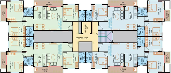 Floor Plan of Balaji Royal Orchid Residency in Moshi, Pune - Image 104807