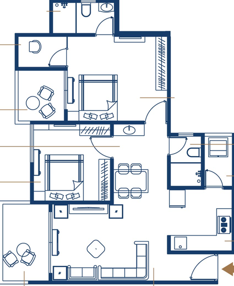2 BHK Flat in Oxy Beaumonde in Viman Nagar, Pune - Image 703645