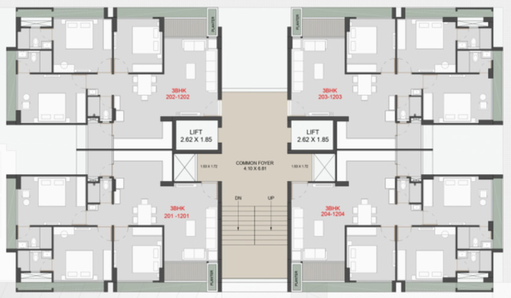 Floor Plan of Ekta Pramukh 52 in Adalaj, Gandhinagar - Image 104850