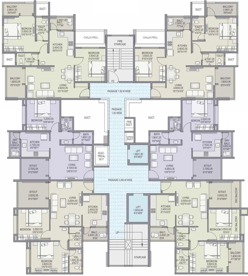 Floor Plan of MD Brahma Tower in Wakad, Pune - Image 105516