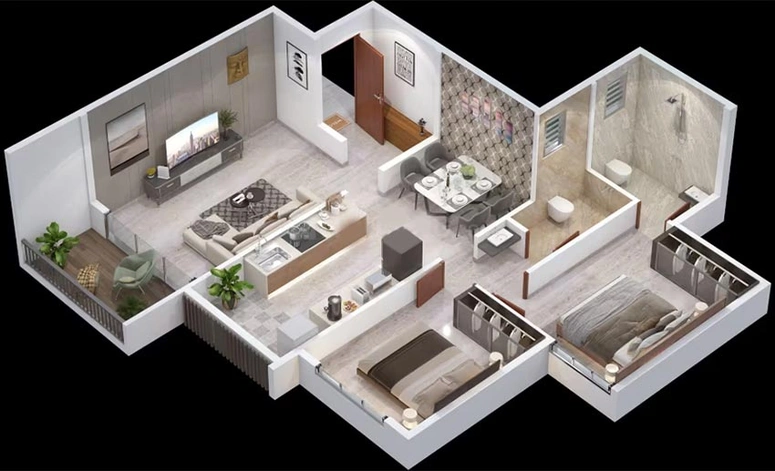 2 BHK Flat in Roongta Florenza in Govind Nagar, Nashik - Image 824235