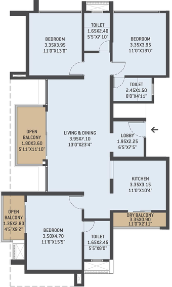 3 BHK Flat in VTP Altair in Kharadi, Pune - Image 705324