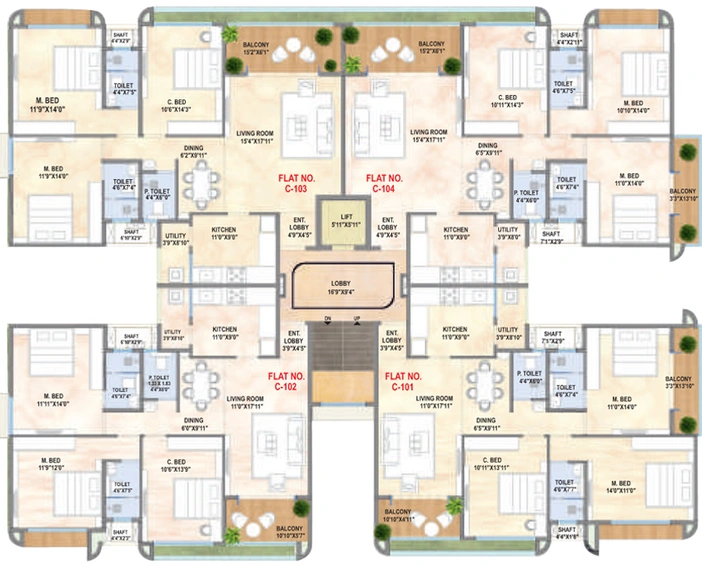 Floor Plan of Shri Ram Kunj in Mahatma Nagar, Nashik - Image 147470
