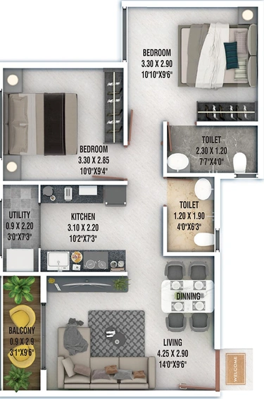 2 BHK Flat in Shilpa Madhuvan in Nashik Road, Nashik - Image 814607