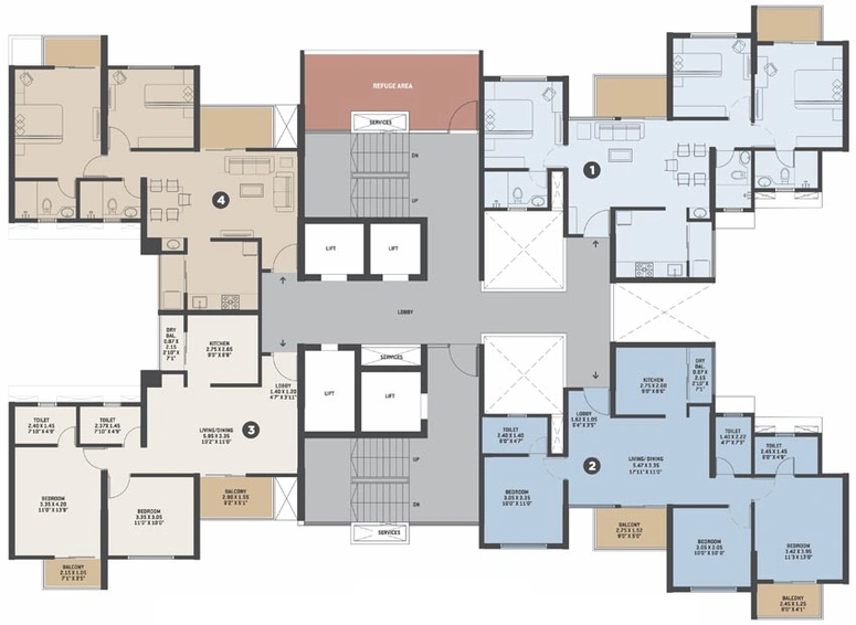 Floor Plan of VTP Dolce Vita in Kharadi, Pune - Image 104942