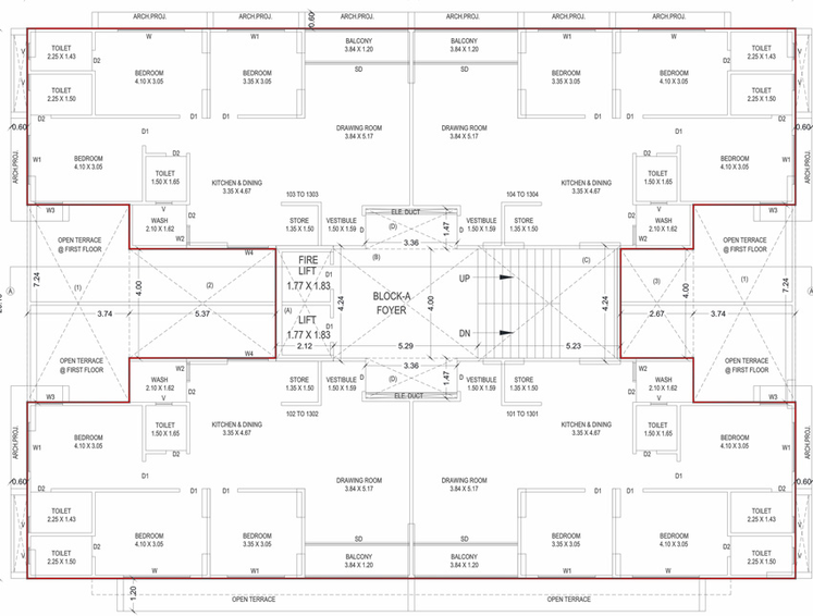 Floor Plan of Dwarkesh Vrundavan Skyview in Pethapur, Gandhinagar - Image 104972