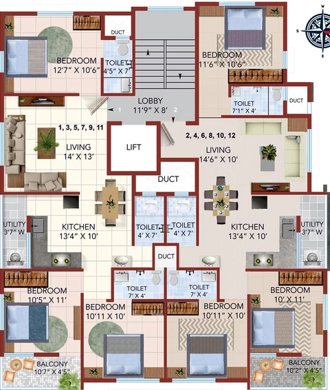 Floor Plan of Vishvakarma Vijay Anand in Ashoka Marg, Nashik - Image 164083
