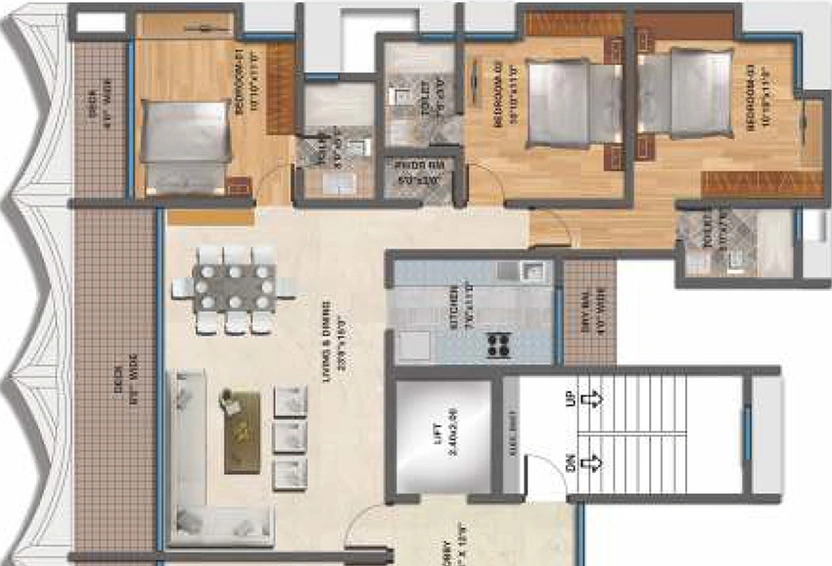3 BHK Flat in Karmaa Galaxy in Dwarka, Nashik - Image 814591