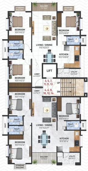 Floor Plan of Rakasheth Shri Priya Heights in Ashoka Marg, Nashik - Image 165082