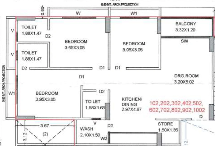 3 BHK Flat in AB Ananta Happinest in Sector 26, Gandhinagar - Image 705285