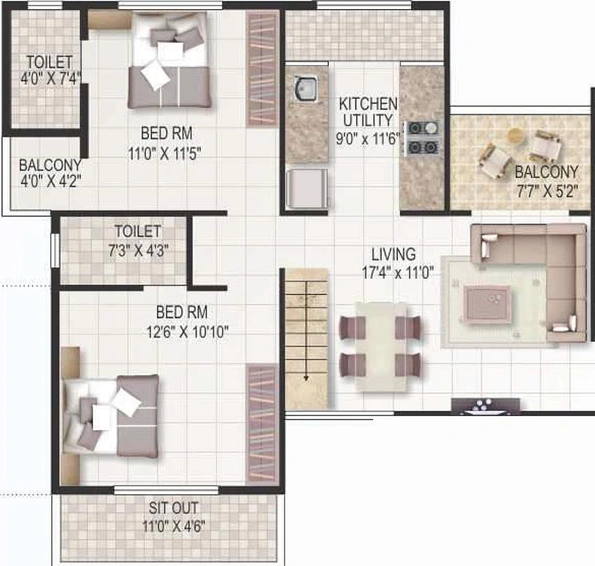 2 BHK Flat in Roongta Shree Tirumala Riviera in Gangapur Road, Nashik - Image 814602