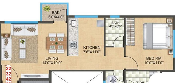 1 BHK Flat in City Godavari Residency in Dwarka, Nashik - Image 814615