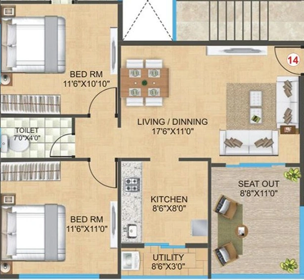 2 BHK Flat in City Godavari Residency in Dwarka, Nashik - Image 814617