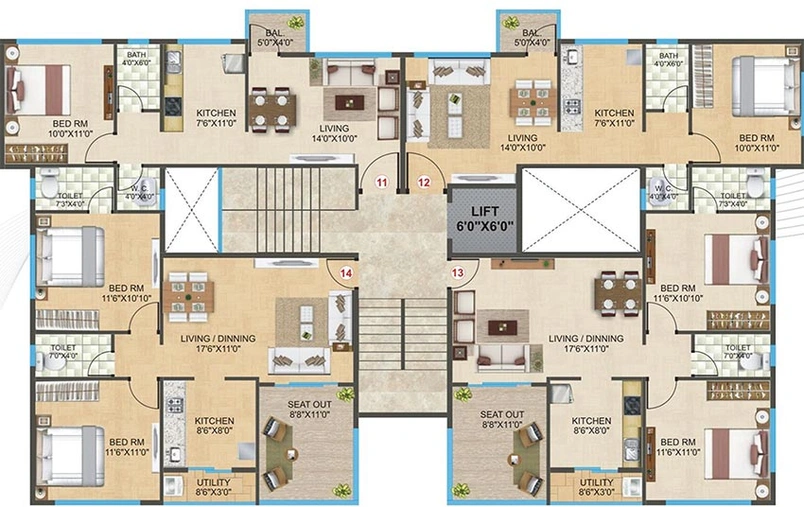 Floor Plan of City Godavari Residency in Dwarka, Nashik - Image 165033