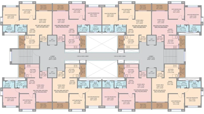 Floor Plan of K Gokuldham Residency in Kondhwa, Pune - Image 105134