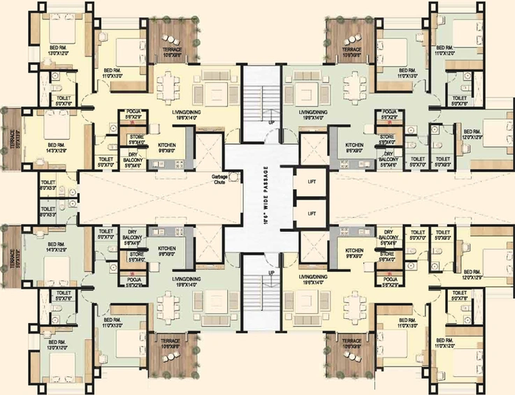 Floor Plan of Samraat Vrindavan in Panchavati, Nashik - Image 147405