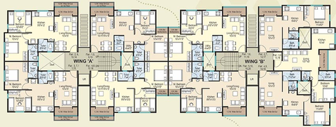 Floor Plan of KB Manomay Dream Homes in Adgaon, Nashik - Image 162363
