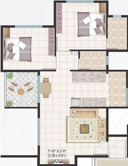 2 BHK Flat in Shree Tirumala Hari Charan in Gangapur Road, Nashik - Image 814150