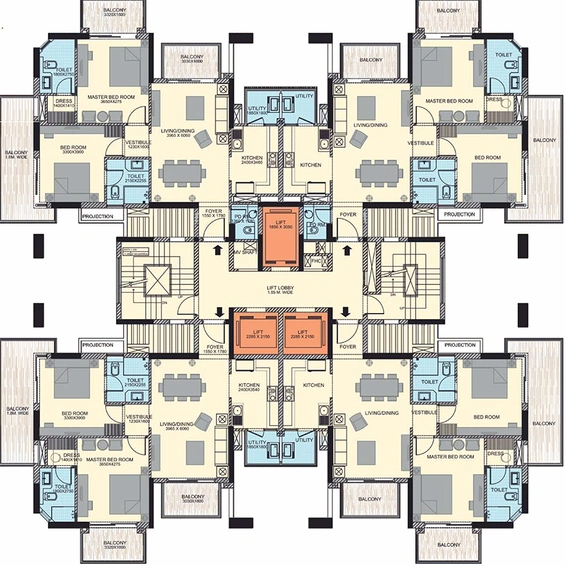 Floor Plan of SS The Leaf in Sector 85, Gurgaon - Image 189096