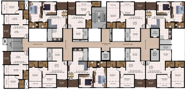 Floor Plan of Pantheon Acorn Park in Wakad, Pune - Image 105589