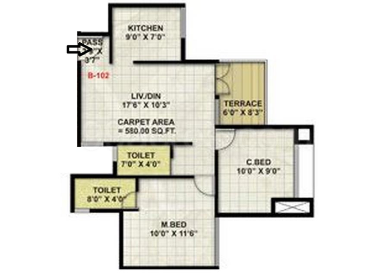 2 BHK Flat in United Sharan in Indira Nagar, Nashik - Image 809536