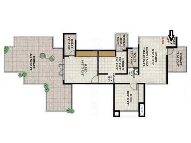 2 BHK Flat in United Sharan in Indira Nagar, Nashik - Image 809537