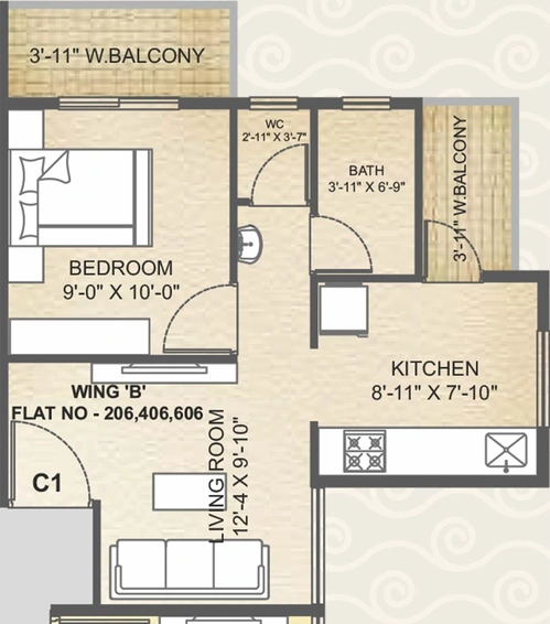 1 BHK Flat in RD Prathamesh Park in Makhmalabad, Nashik - Image 814686