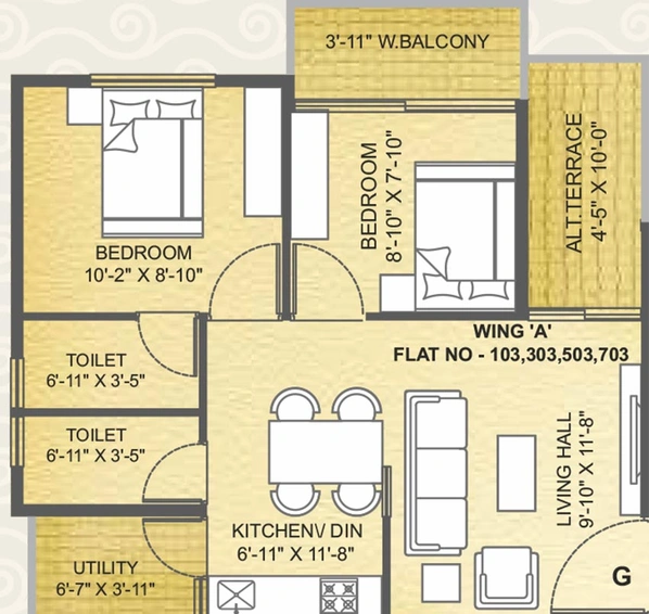 2 BHK Flat in RD Prathamesh Park in Makhmalabad, Nashik - Image 814687