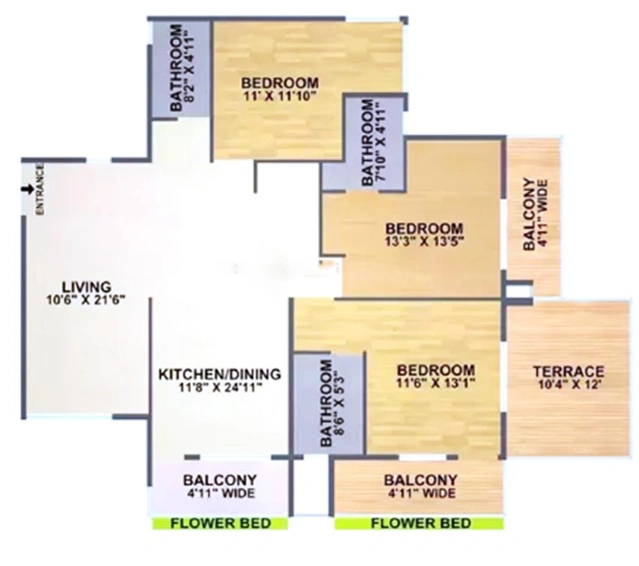 3 BHK Flat in Suyojit Baug in Chandshi, Nashik - Image 813799