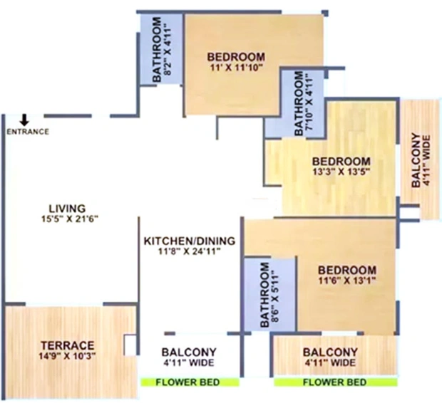 3 BHK Flat in Suyojit Baug in Chandshi, Nashik - Image 813800