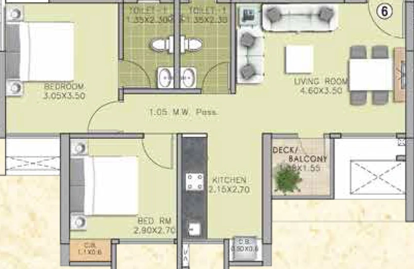 2 BHK Flat in Puraniks Tokyo Bay in Ghodbunder Road, Thane - Image 779637