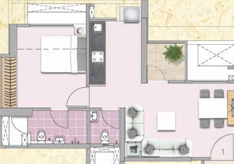 1 BHK Flat in Puraniks Tokyo Bay in Ghodbunder Road, Thane - Image 779636