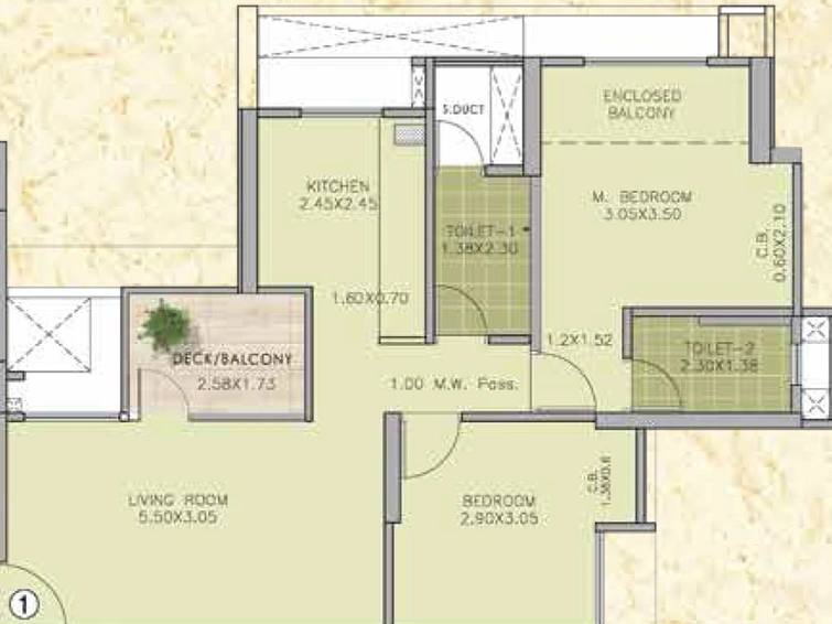2 BHK Flat in Puraniks Tokyo Bay in Ghodbunder Road, Thane - Image 779638
