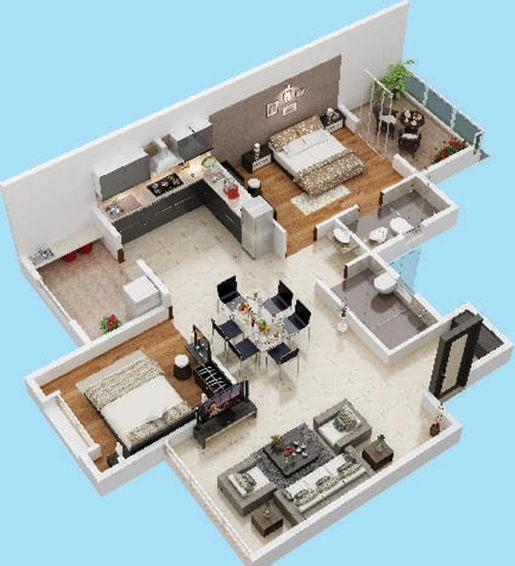 2 BHK Flat in Ravindra Shree Ravi Enclave in Gangapur Road, Nashik - Image 813756