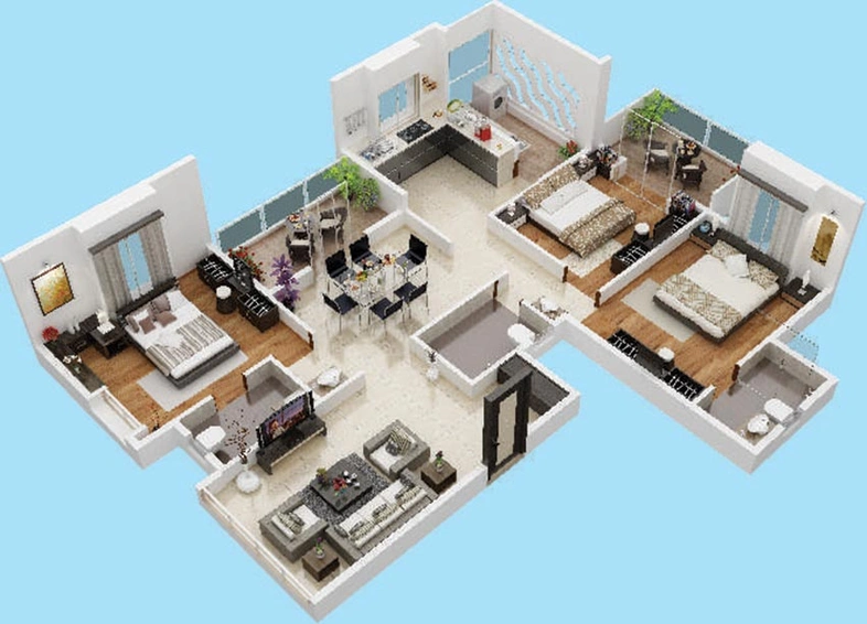 3 BHK Flat in Ravindra Shree Ravi Enclave in Gangapur Road, Nashik - Image 813757