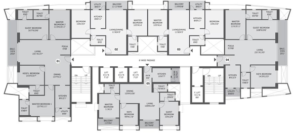 Floor Plan of Platinum Marvelle in Balewadi, Pune - Image 105465