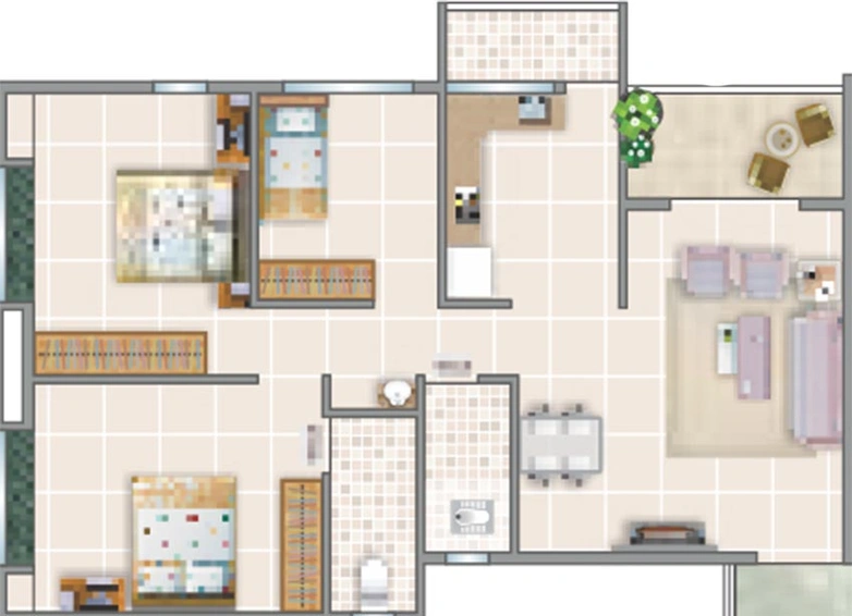 2 BHK Flat in Shree Moraya Park in Nashik Road, Nashik - Image 813744