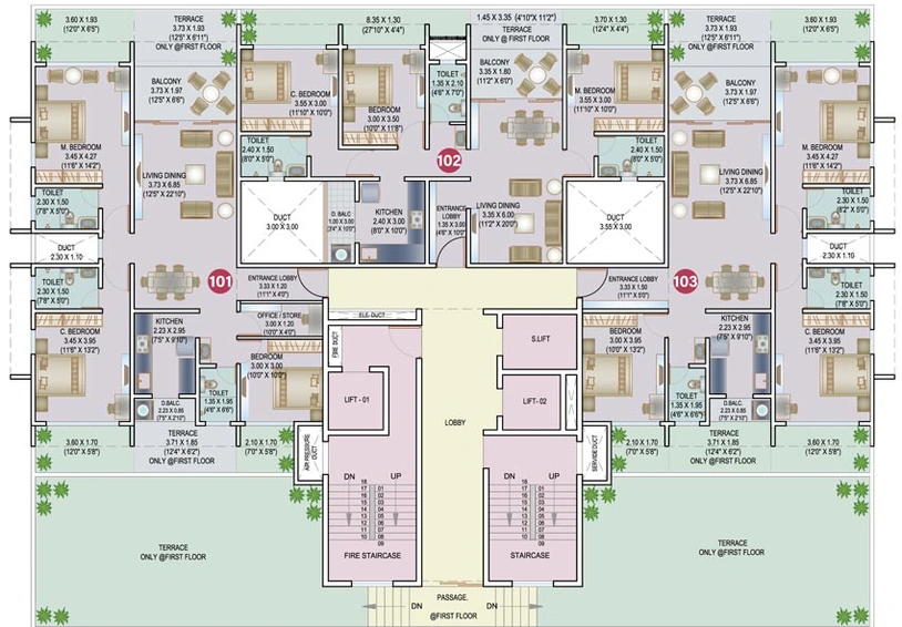 Floor Plan of Space Paramount Tower in Kondhwa, Pune - Image 105485