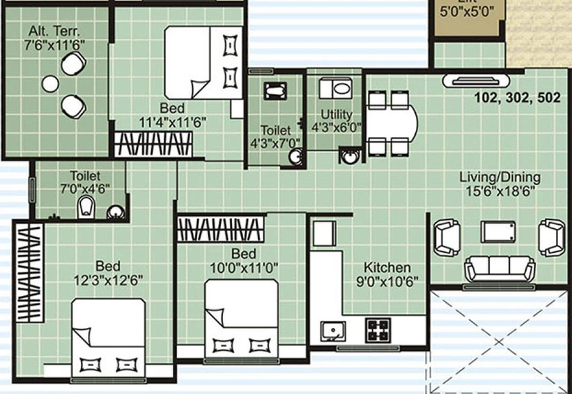 3 BHK Flat in Ravi Ashmika Heights in Gangapur Road, Nashik - Image 813701