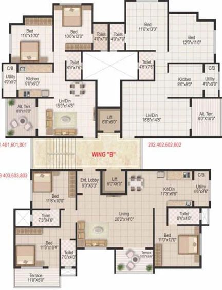Floor Plan of Radhe Govinda Park in Pathardi Phata, Nashik - Image 161194