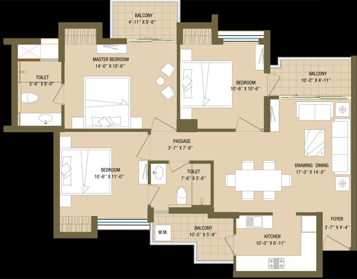 3 BHK Flat in ABA Cleo Gold in Sector 121, Noida - Image 817777