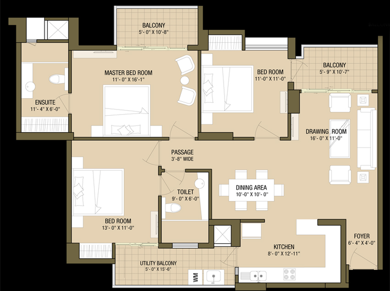 3 BHK Flat in ABA Cleo Gold in Sector 121, Noida - Image 817778