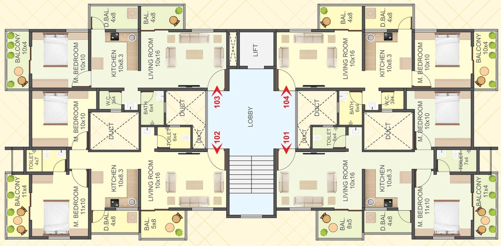 Floor Plan of Prasiddhi Aastha in Kiwale, Pune - Image 105666