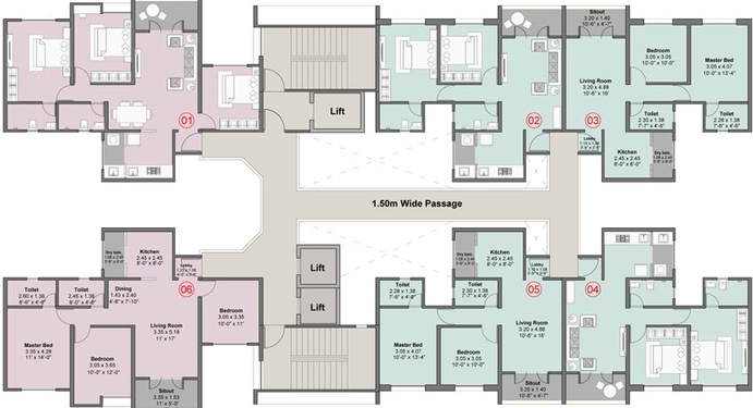 Floor Plan of Kohinoor Famville in Hinjewadi, Pune - Image 105551