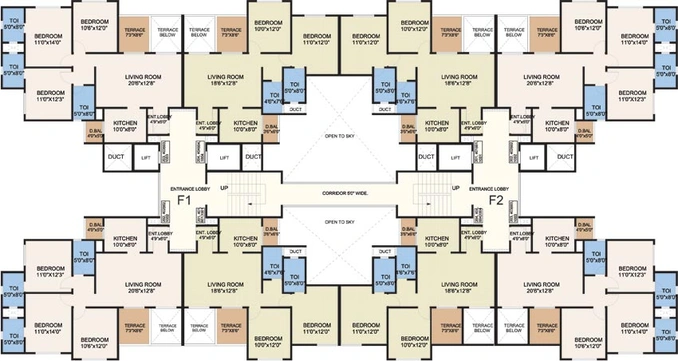 Floor Plan of Pride Aashiyana in Dhanori, Pune - Image 105543