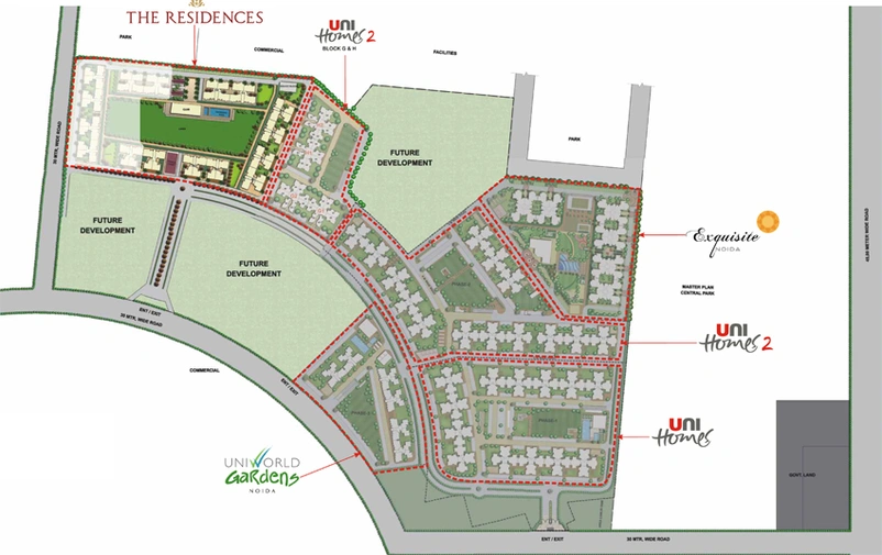 Master Plan of Unitech The Residences in Sector 117, Noida - Image 173693